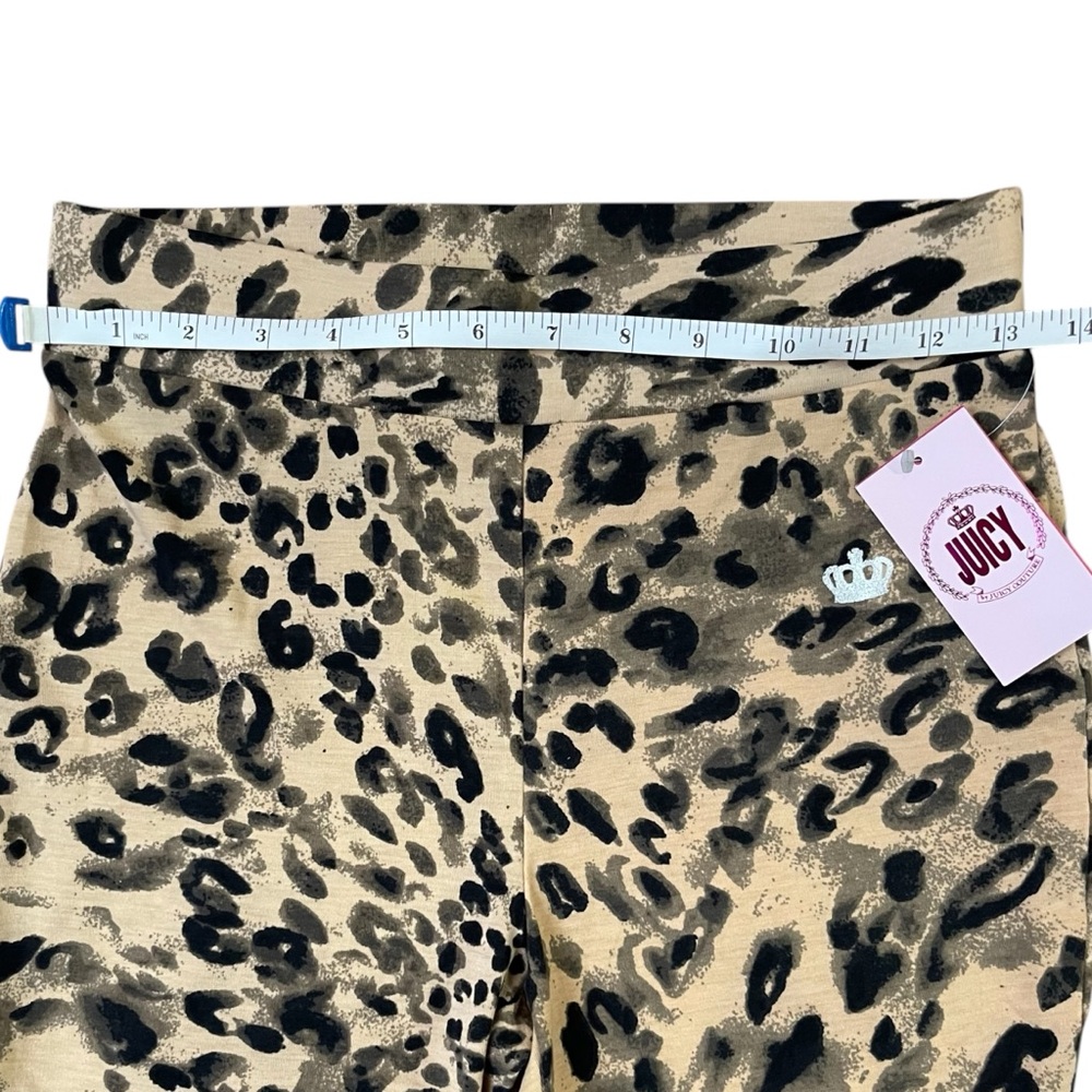 Juicy Couture Leopard Print Leggings Sz M Y2K Athleisure High Rise Stretch - Picture 6 of 6